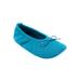 Wide Width Women's The Ana Ballerina Slipper by Comfortview in Deep Teal (Size L W)