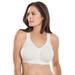 Plus Size Women's Wireless Front-Close Lounge Bra by Comfort Choice in White (Size 42 C)