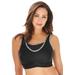 Plus Size Women's No-Bounce Camisole Sport Bra by Glamorise in Black Logo (Size 46 C)