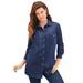 Plus Size Women's Olivia Denim Big Shirt by Roaman's in Dark Wash (Size 16 W) Bigshirt