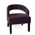 Barrel Chair - Poshbin Carly 27" Wide Barrel Chair Polyester/Velvet in Indigo/Brown | 31 H x 27 W x 27 D in | Wayfair 1053-KleinFig-DarkBrown