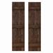 Dogberry Collections Traditional Board & Batten Exterior Shutters Wood in White/Brown | 36 H x 14 W x 1.63 D in | Wayfair w-trad-1436-coff-doub