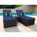 River Brook Patio Reclining Sun Lounger Set w/ Cushion and Table in Brown kathy ireland Homes & Gardens by TK Classics | Wayfair RIVER-W-2X-ST-NAVY