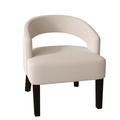 Barrel Chair - Poshbin Carly 27" Wide Barrel Chair Polyester/Velvet in White/Brown | 31 H x 27 W x 27 D in | Wayfair 1053-KeyOatmeal-DarkBrown