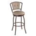 Lark Manor™ Amareona Swivel Counter, Bar & Extra Tall Stool Upholstered/Metal in Gray/Black | 45.5 H x 16.5 W in | Wayfair