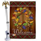 Breeze Decor Fall Wreath 2-Sided Polyester 40 x 28 in. Flag Set in Brown | 40 H x 28 W x 4 D in | Wayfair BD-TG-HS-113036-IP-BO-02-D-IM09-BD