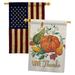 Breeze Decor Suzani Give Thanks 2-Sided Polyester 40 x 28 in. House Flag in Red/Green/Blue | 40 H x 28 W in | Wayfair