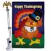 Breeze Decor Happy Thanksgiving 2-Sided Polyester 40 x 28 in. Flag Set in Brown/Red | 40 H x 28 W x 4 D in | Wayfair