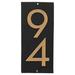 Montague Metal Products Inc. Floating 1-Line Wall Address Plaque Metal in Black | 7.5 H x 3.38 W x 1 D in | Wayfair VMP-032-W-B/G