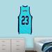 Ebern Designs Basketball Jersey Personalized Name & Number Wall Decal Vinyl in Green/Blue | 16 H x 8 W in | Wayfair