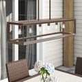 Beachcrest Home™ Falke Warm Bronze 6 -Bulb 6.5" H Outdoor Chandelier Glass/Aluminium/Metal in Brown/Gray | 21.25 H x 42.25 W x 12 D in | Wayfair
