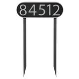 Montague Metal Products Inc. Oblong 1-Line Lawn Address Sign Metal in Black | 17 H x 3.12 W x 0.35 D in | Wayfair DMP-0004-L-BS