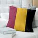 East Urban Home Arizona Tempe Pillow Polyester/Polyfill/Leather/Suede in Red/Black/Yellow | 14 H x 14 W x 3 D in | Wayfair