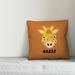 Zoomie Kids Marko Giraffe Face Friend Personalized Throw Pillow Polyester/Polyfill blend | 20 H x 20 W x 1.5 D in | Wayfair