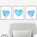 Outside In Art Studio Boho Flowers & Heart Art, 3- Piece Paper Print Set Paper | 10 H x 8 W x 0.06 D in | Wayfair