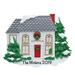 The Holiday Aisle® House Personalized Hanging Figurine Ornament Plastic in Green/White | 3.5 H x 4.75 W x 0.5 D in | Wayfair