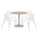 KFI Studios 36" L Round Manufactured Wood Breakroom Table & Chair Set Metal in Brown/Gray | 29 H in | Wayfair OLTFL42RD-B1922-SL-7937-4-OL2700-P08