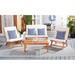 Arlmont & Co. Bailey-Mae 4 Piece Sofa Seating Group w/ Cushions Wood/Natural Hardwoods in Brown/White | Outdoor Furniture | Wayfair