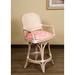 Bayou Breeze Wilbert Swivel Counter & Bar Stool Upholstered/Wicker/Rattan in White | 39 H x 22 W x 18 D in | Wayfair