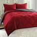 Latitude Run® Azed Reversible Comforter Set Polyester/Polyfill/Microfiber in Gray | King Comforter + 2 King Shams | Wayfair