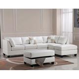 White Sectional - Glory Furniture Athens Atlantis Reversible Sectional Faux Leather/Leather | 34 H x 111 W x 78 D in | Wayfair G647B-SC