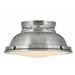 Longshore Tides Carron 2 - Light 12.75" Simple Bowl Flush Mount, Metal in Gray | 6.75 H x 12.75 W x 12.75 D in | Wayfair