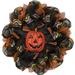 The Holiday Aisle® Halloween Wreath w/ Glittering Jack O' Lantern Burlap/Deco Mesh in Black/Orange | 24 H x 24 W x 6 D in | Wayfair