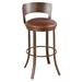 Winston Porter Patricia Swivel Bar & Counter Stool Upholstered/Metal in Brown | 30 H x 16.5 W x 16.5 D in | Wayfair