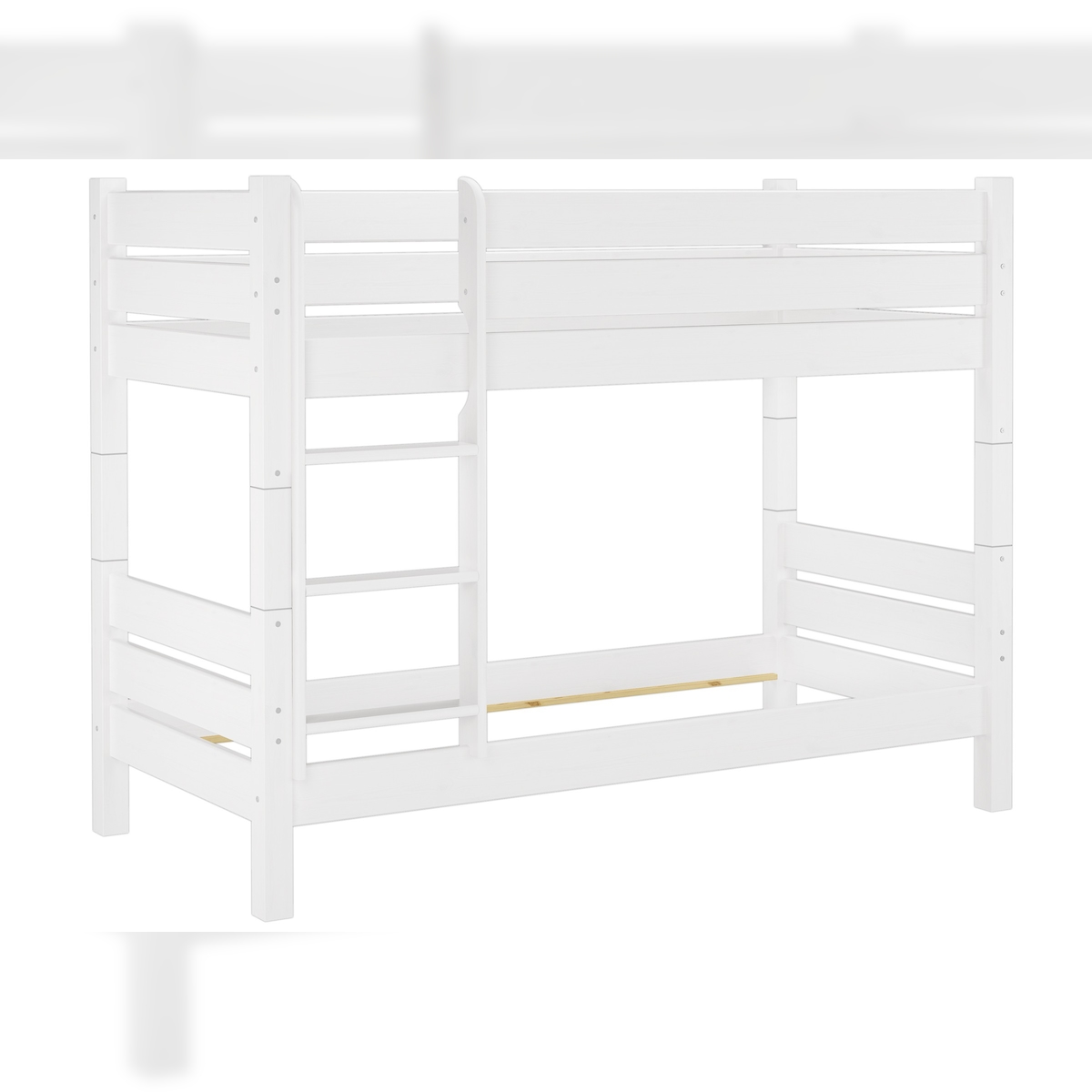 Erst-Holz Etagenbett extra stabil 80x200 weiß, Nische 80 cm teilbar (ohne Zubehör) 60.16-08WT80oR Image
