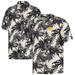 Men's Tommy Bahama Black Iowa Hawkeyes Harbor Island Hibiscus Button-Up Shirt