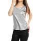 Allegra K Damen Glitzer Oberteile Metallic Top Ärmellos U Neck Party Tank Top Bluse Silber L