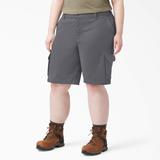 Dickies Women's Plus Relaxed Fit Cargo Shorts, 11" - Graphite Gray Size 24W (FRW888)