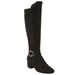 Women's The Ruthie Wide Calf Boot by Comfortview in Black (Size 8 1/2 M)