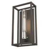 Orren Ellis Domina 1 - Bulb 14.5" H Outdoor Flush Mount Glass/Metal in Black | 14.5 H x 6.25 W x 3.875 D in | Wayfair