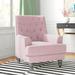 Armchair - Etta Avenue™ Zaria 30" W Tufted Armchair Velvet/Fabric in Pink | 37 H x 30 W x 33 D in | Wayfair 0451F8529EDD48E6A983A3FE1B559DB5