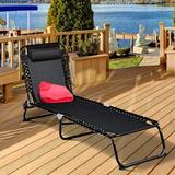 Arlmont & Co. Bobby Reclining Chaise Lounge Metal in Black | 31.5 H x 21 W x 62.5 D in | Outdoor Furniture | Wayfair
