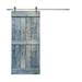 Barn Door - Calhome Paneled Wood & Metal Painted Mid-Bar Series DIY Barn Door w/ Installation Hardware Kit Wood in Brown | 84 H x 24 W in | Wayfair