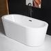 WoodBridge 59" x 30" Freestanding Soaking Acrylic Bathtub Acrylic in Black | 21.62 H x 59 W in | Wayfair B0012 -MB-Drain &O