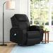 Wade Logan® Basia 32.5" Wide Recliner w/ Massager & Heater Faux Leather/Stain Resistant in Black | 41 H x 32.5 W x 32 D in | Wayfair