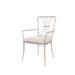 Kalco Bal Harbour Metal Slat Back Arm Chair in Pearl Silver Upholstered in Gray/White | 36 H x 22 W x 25 D in | Wayfair 800101PS