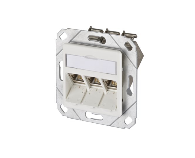 METZ CONNECT E-DAT modul 3 Port UPk Cat.6A, reinweiß Image