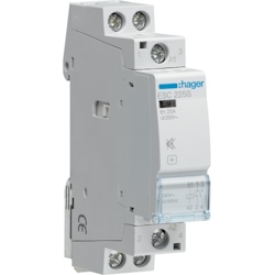 Hager Installationsschütz, 25A, 230V/AC/DC, 2S, 1900W/AGL, 950VA/LL, 1TE, ESC225S