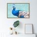 Oliver Gal Animals Bright Peacock Birds - Graphic Art on Canvas in Blue/Green/White | 10 H x 15 W x 1.5 D in | Wayfair 35312_15x10_CANV_PSGLD