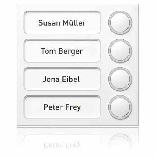 Ritto Portier Tastenmodul 4WE (4 Klingeltasten, 4 Namensschilder) weiß, (Bus-System) Image