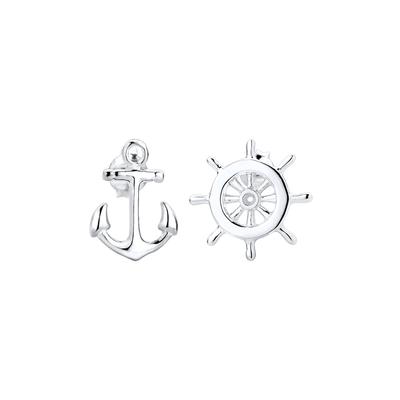 Elli - Elli Ohrringe Anker Steuerrad Maritim Sailor Filigran 925 Silber Damen