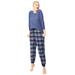 Plus Size Women's Plaid Flannel Sleep Pants by ellos in Navy Multi Plaid (Size 4X)