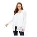 Plus Size Women's Bell-Sleeve Pointelle Cardigan by Roaman's in White (Size 12) Sweater