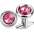 HAWSON Cufflinks for Men with Swarovski Crystal Cuff Links for Formal Business Wedding Shirts in Gift Box, Metal