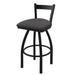 Holland Bar Stool 821 Catalina Low Back Swivel Bar Stool Upholstered/Metal in Blue/Black | 39 H x 18 W x 18 D in | Wayfair 82130BW004