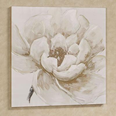 Elegant Bloom Floral Canvas Wall Art Ivory , Ivory